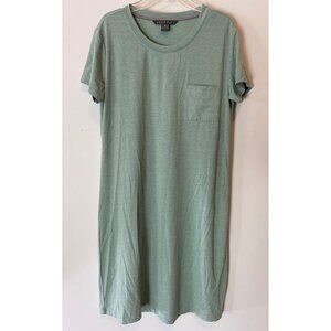 Free Fly Short Sleeve Sage T-Shirt Dress With Pockets Small